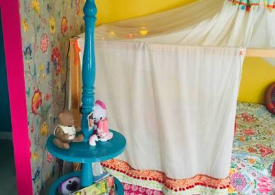 Lampe chinée et relookée à l'esprit Gypsy par le Pompon sur la Déco, décoratrice d'intérieur UFDI Cherbourg 50