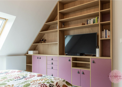 Conception de meuble sur mesure de rangement pour une chambre par Le Pompon sur la Déco décoratrice d'intérieur UFDI Cherbourg 50